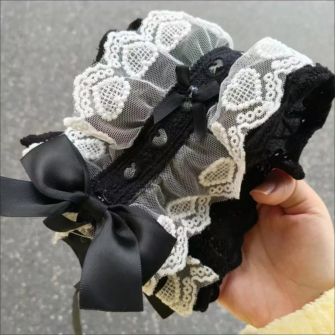 Hair bands Harajuku Doll Gothic Lolita Y2K girl hair band Sweet Punk bow Lace Ruffled Headband Hair Hoop