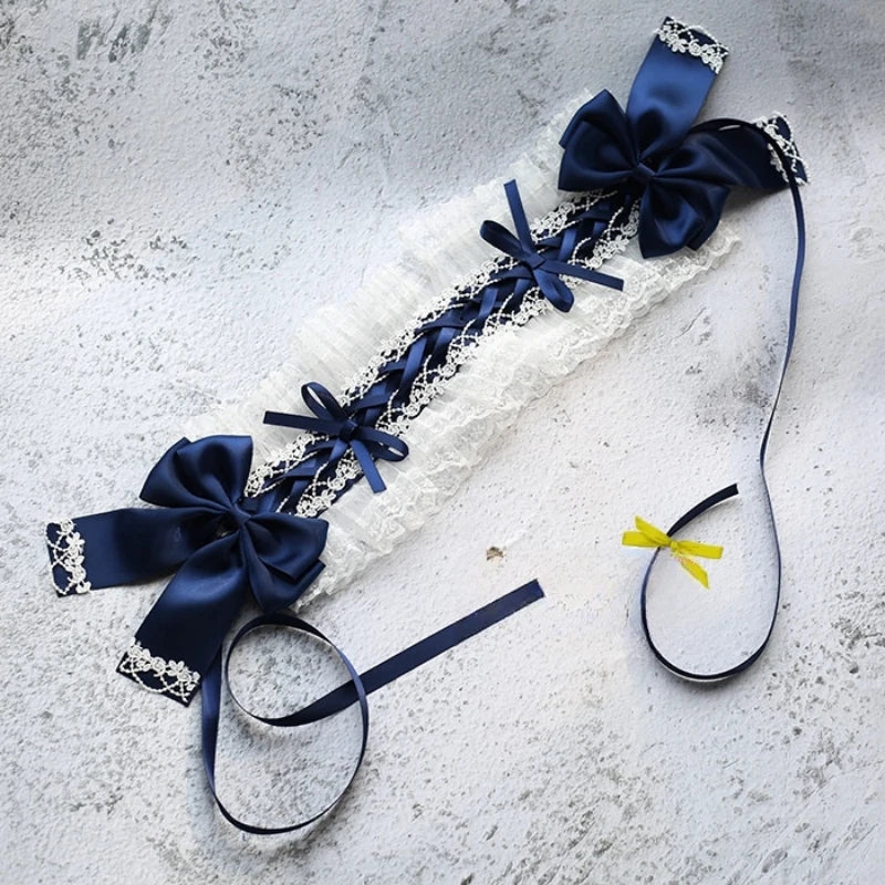 Sweet Hair Hoop Girls Cute Ruffled Cosplay Headband Hair Band Hair Accessories Lace Bow Ribbon Headdress Lolita DIY Headwear
