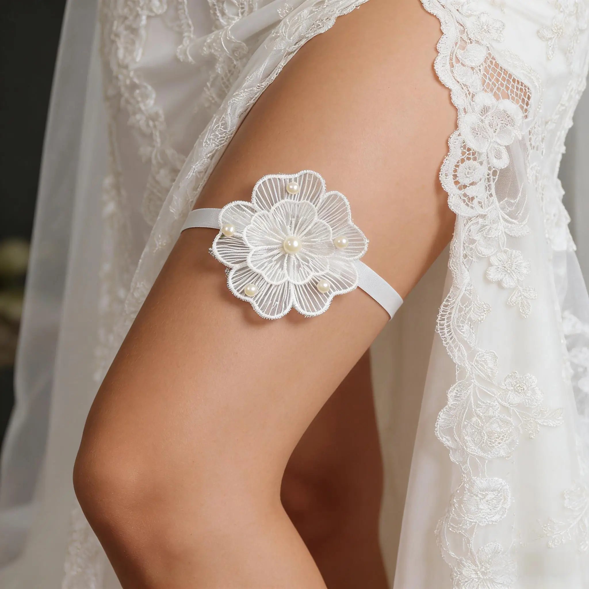 Love Lolita Bride Leg Garter Anime Love Elastic Bow Leg Ring Thigh Ring Role Playing Leg Ring Wedding Sexy Garter