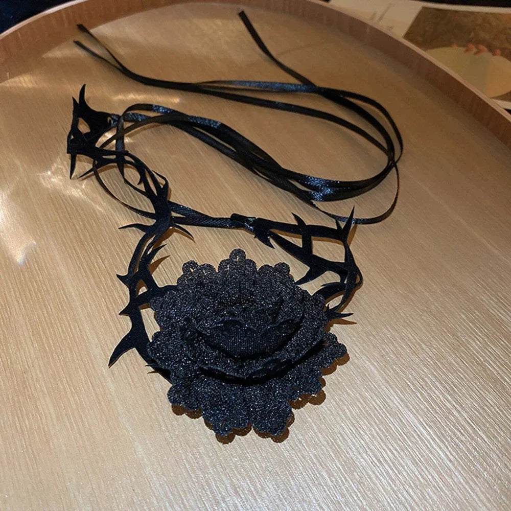 1PC Ladies' Gothic Style Rose Thorn Necklaces, Halloween Party Carnival Accessories, Multi-functional and Versatile Styles