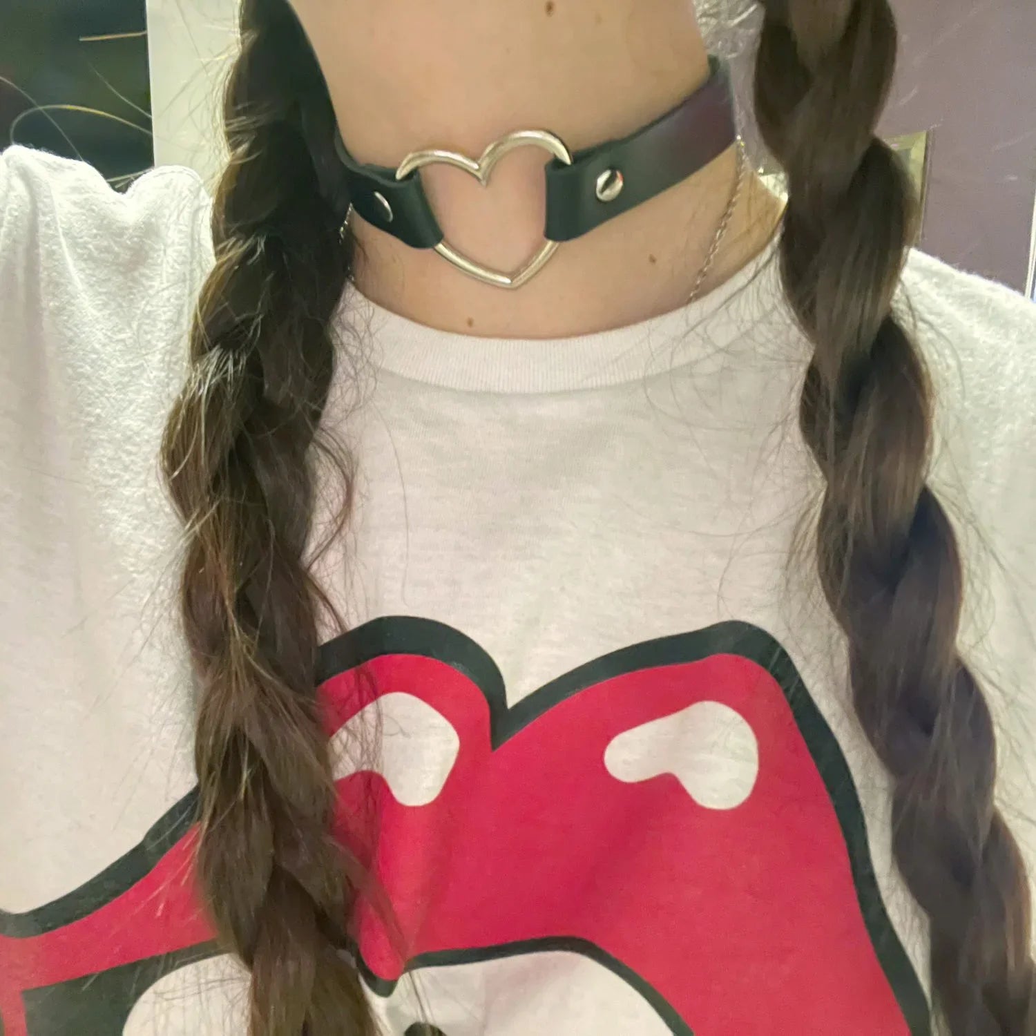 Vintage Fashion Sexy Heart Charm Gothic Collar Necklace Gothic Heart Lock Harajuku Women Gift Black Leather Punk Choker Necklace