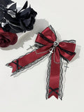 A delicate women's casual Gothic-style lace bow cross hair clip duckbill clip suitable for matching outfits