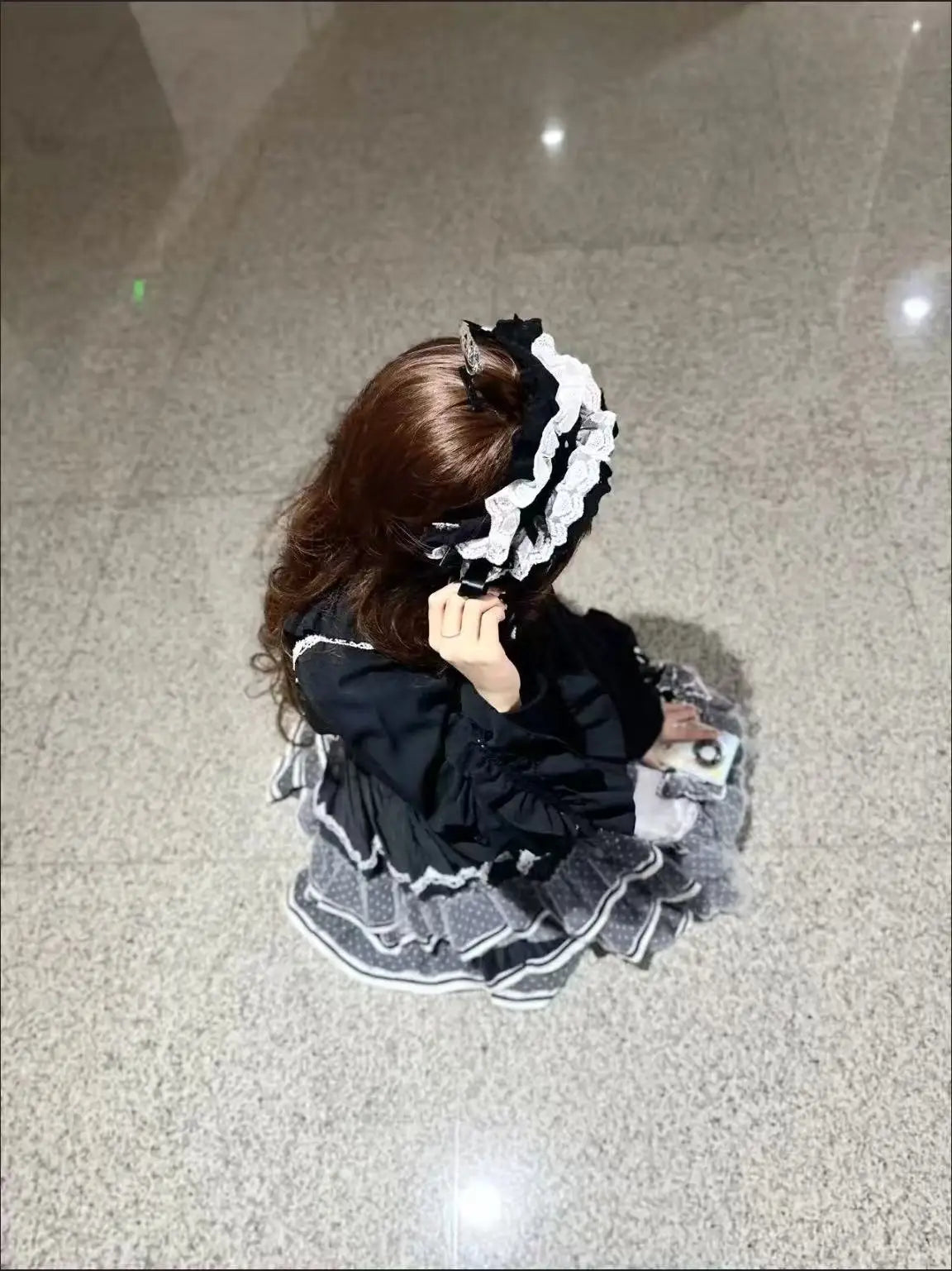 Hair bands Harajuku Doll Gothic Lolita Y2K girl hair band Sweet Punk bow Lace Ruffled Headband Hair Hoop