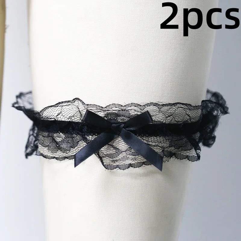 1/2pcs New Fashion Bow Lace Wedding Garter Toss Garter Wedding Garter Belt Bridal Lingerie White Garter Wedding Accessories