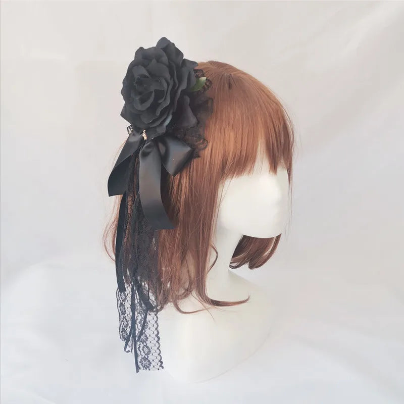 Palace Style ! - Lolita Cla, Velvet Rose Hairpin, Gothic Lolita Dark Gothic
