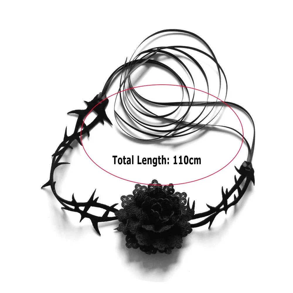 1PC Ladies' Gothic Style Rose Thorn Necklaces, Halloween Party Carnival Accessories, Multi-functional and Versatile Styles